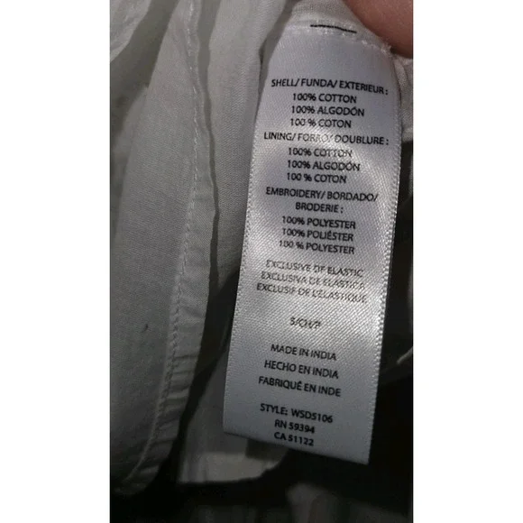 Beach Lunch Lounge Womens Maxi Peasant Sleeveless Eyelet Smock Dress Size S‎ NWT - Picture 6 of 7